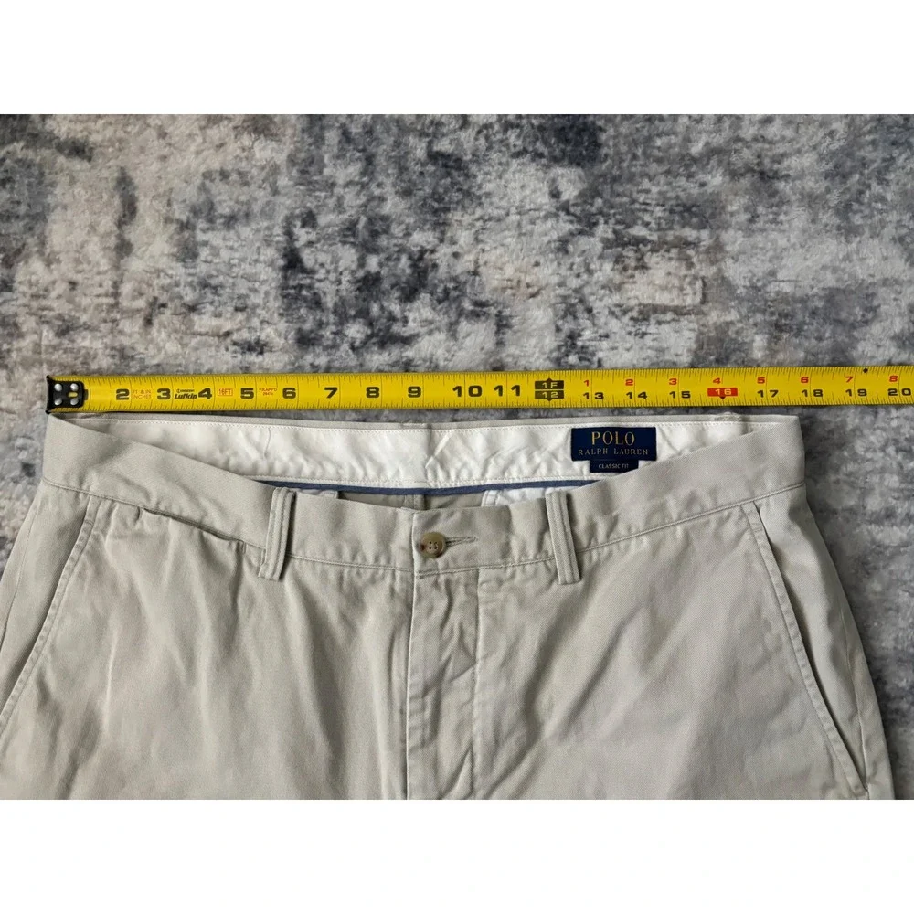 Polo Ralph Lauren Mens‎ Size 35x30 Classic Fit Chinos Khaki Cotton Twill Pants